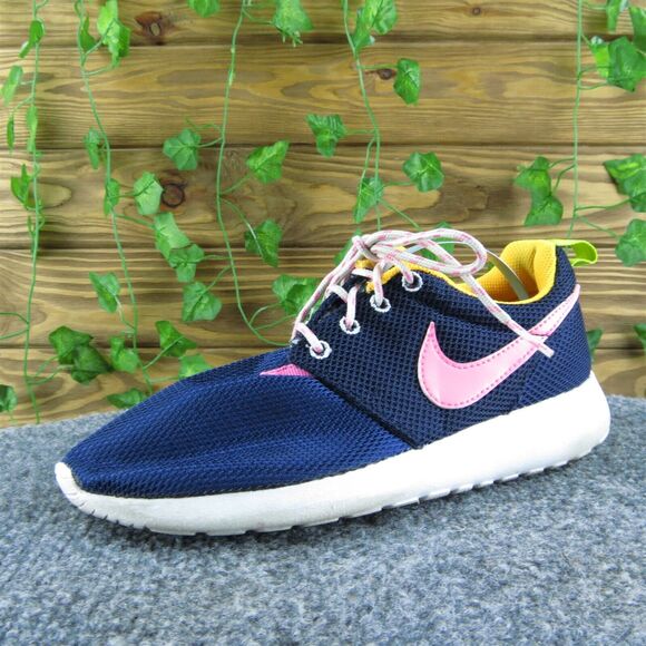 Nike Youth Girls Sneaker‎ Shoes Size 3.5 Medium Blue Fabric Lace Up - Picture 1 of 6